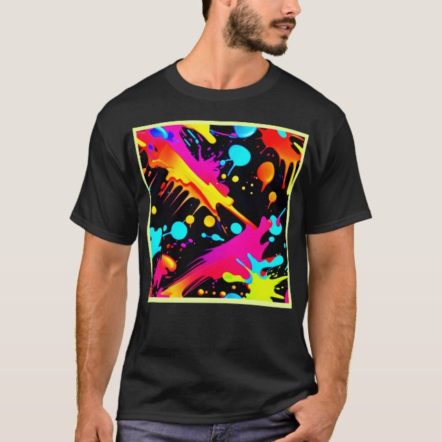 T-shirt Conception de l'encre de néon (Devant)