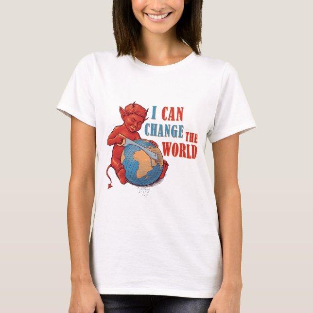 T-shirt Conception de l'enfant diable à l'humour noir (Devant)