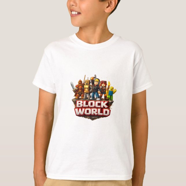 T-shirt Conception de l'équipe de joueurs Block World – Ch (Devant)