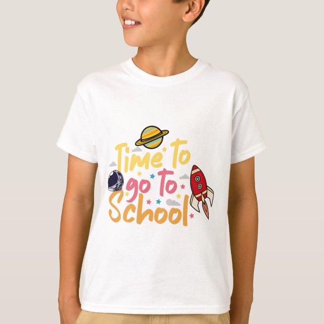 T-shirt Conception De L'espace Pour Aller À L'école (Devant)