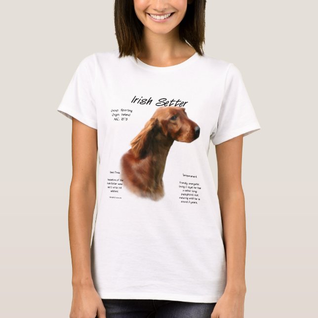 T-shirt Conception de l'histoire des Setter irlandais (Devant)