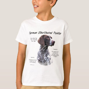 T-shirt Conception de l'histoire du Pointer allemand à poi