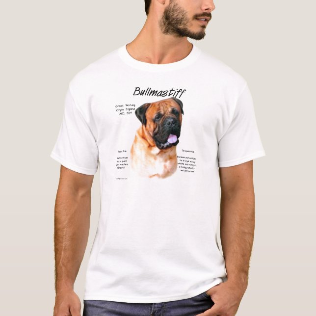 T-shirt Conception de l'historique Bullmastiff (rouge) (Devant)