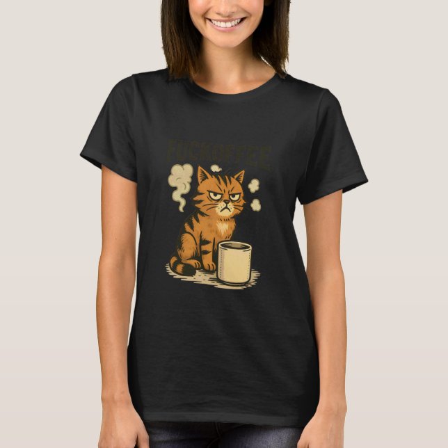 T-shirt Conception de l'humeur matinale du chat de café sa (Devant)