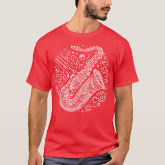 T-shirt conception de lignes de saxophone