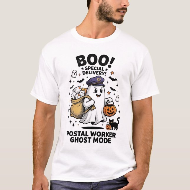 T-shirt Conception de livraison d'Halloween en mode fantôm (Devant)