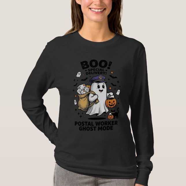 T-shirt Conception de livraison d'Halloween en mode fantôm (Devant)