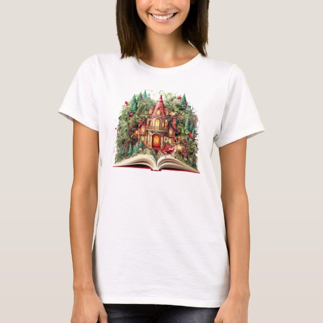 T-shirt Conception de livre de Noël festive (Devant)