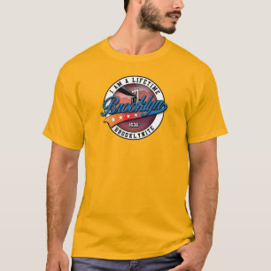 T-shirt Conception de logo Brooklyn minimaliste élégant or