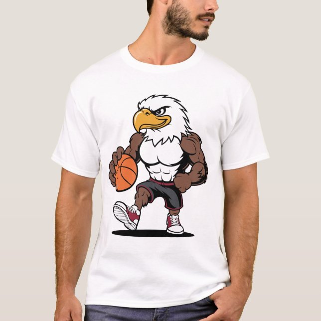 T-shirt Conception de logo de mascotte de basketball Stron (Devant)