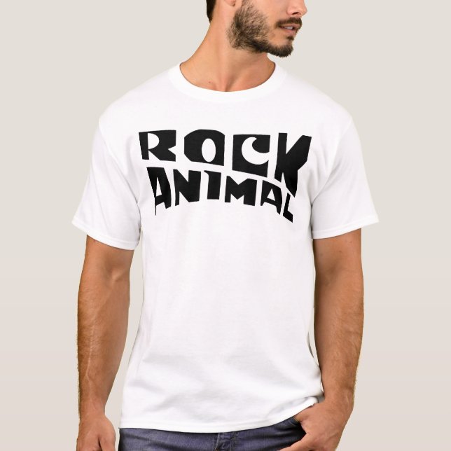 T-shirt conception de logo de typographie d'animal de roch (Devant)