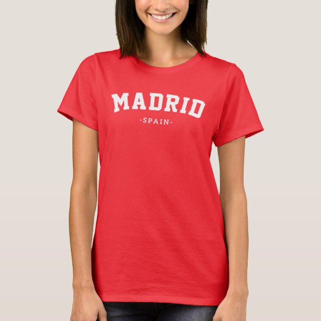 T-shirt conception de logo de ville capitale Madrid Espagn (Devant)