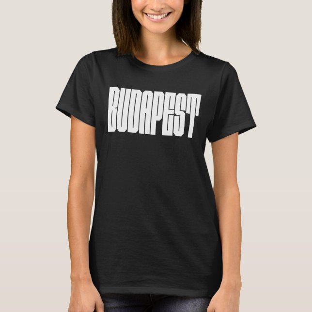 T-shirt conception de logo de ville de Budapest (Devant)