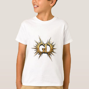 T-shirt Conception de logo emblème monogramme or luxe