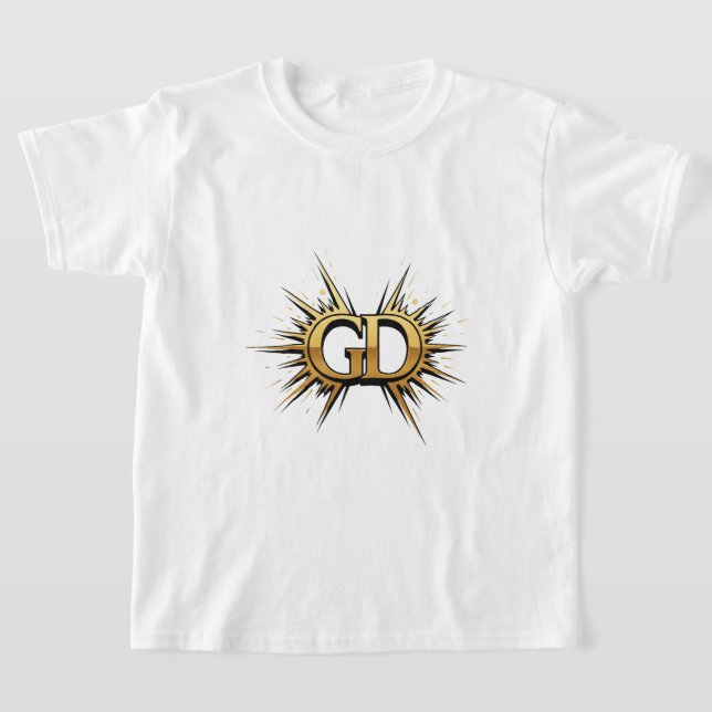 T-shirt Conception de logo emblème monogramme or luxe (Poser)