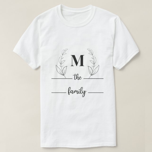 T-shirt Conception de logo initial de famille élégante ave (Design devant)