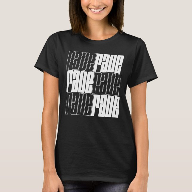 T-shirt conception de logo rave (Devant)