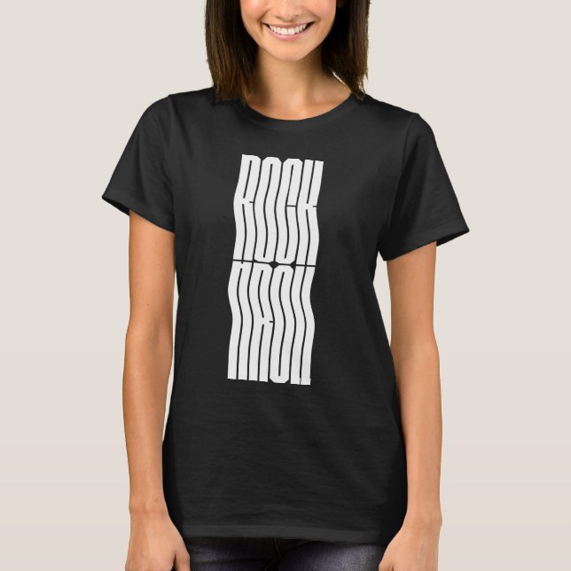 T-shirt Conception de logo rock and roll gras et ondulé T- (Devant)