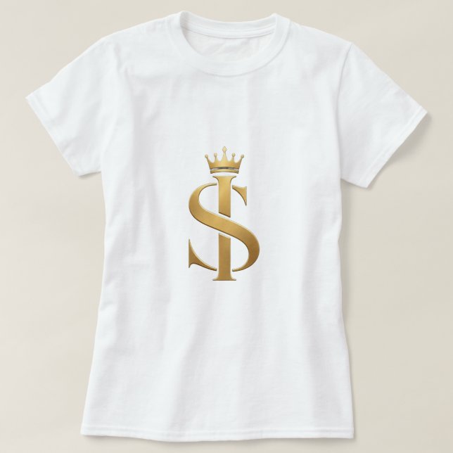 T-shirt Conception de logo SI / IS Monogramme Doré Luxueux (Design devant)