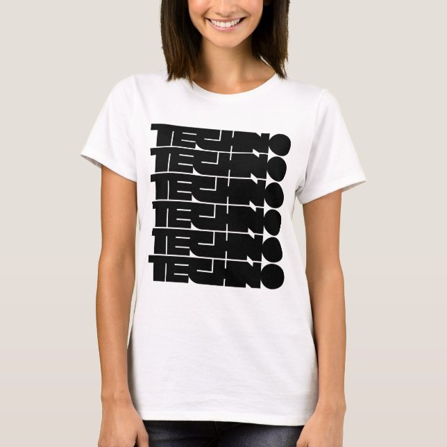 T-shirt conception de logo typographique gras Techno (Devant)