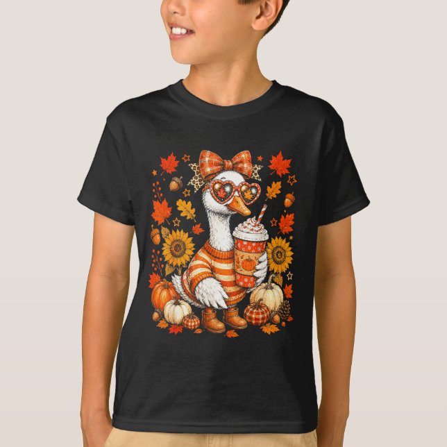 T-shirt Conception de l'oie automnale confortable drôle d' (Devant)