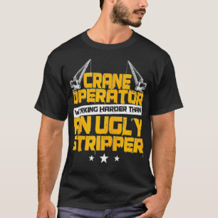 T-shirt Conception De L'Opérateur De Grue Sur Le Dos De Vê