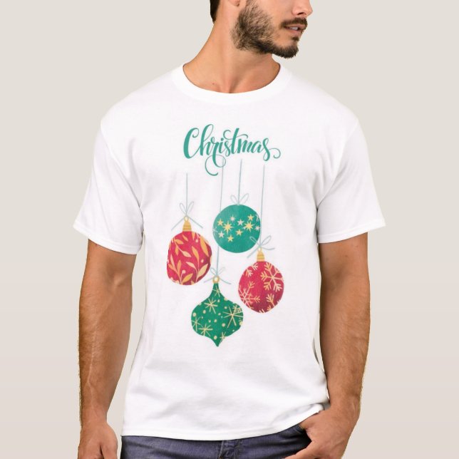 T-shirt Conception de l'ornement de Noël festif (Devant)
