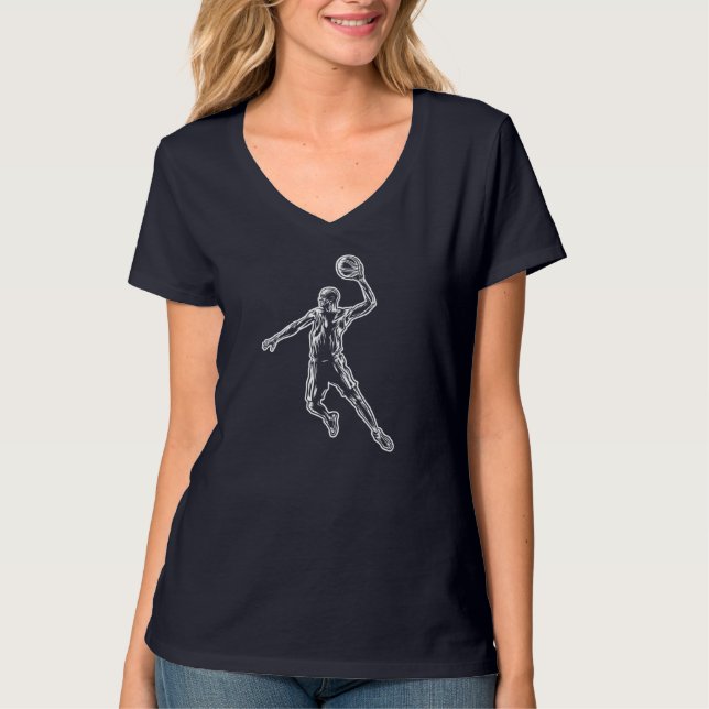 T-shirt Conception de lumière de dunk fort de joueur de ba (Devant)
