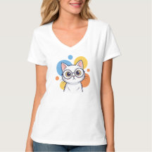 Conception de lunettes de chat blanc nerd intellig
