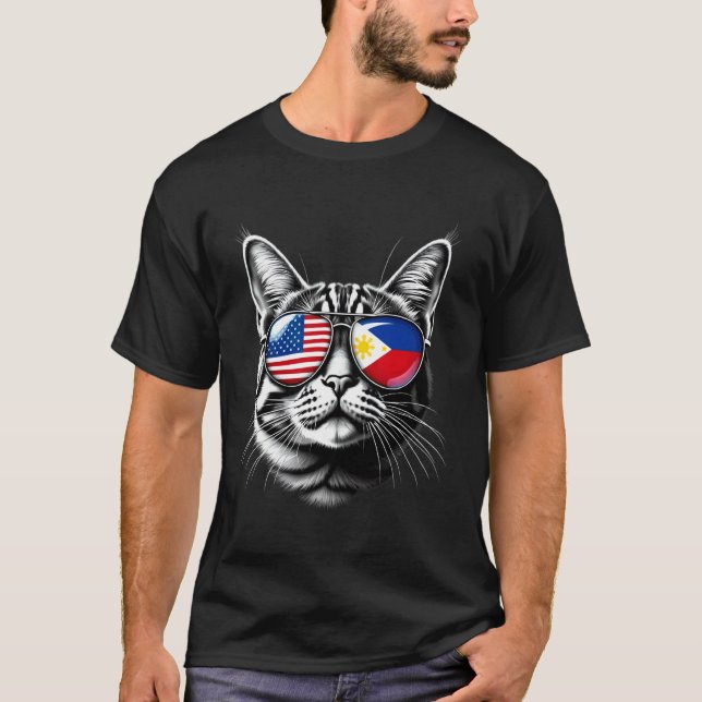 T-shirt Conception de lunettes de soleil pour chat Philipp (Devant)