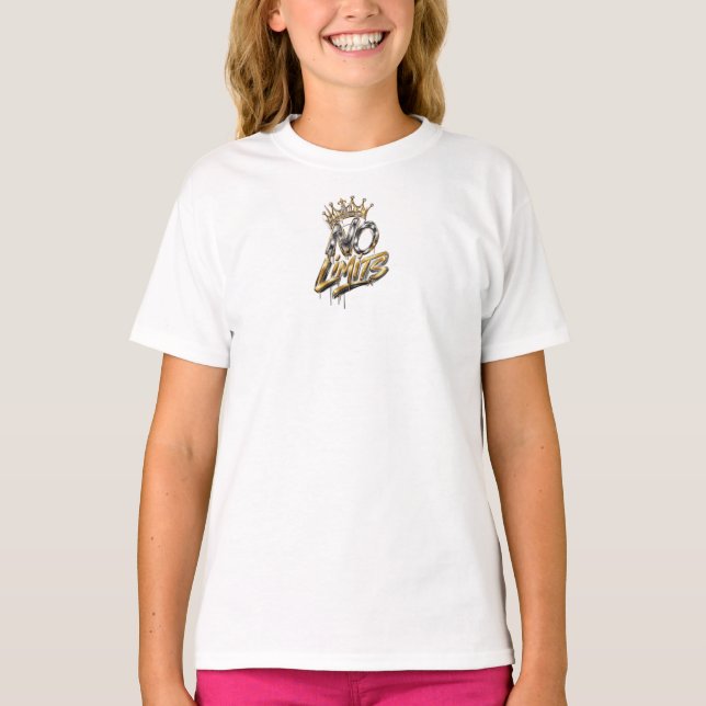 T-shirt Conception de luxe Couronne d'Or Sans Limites (Devant)