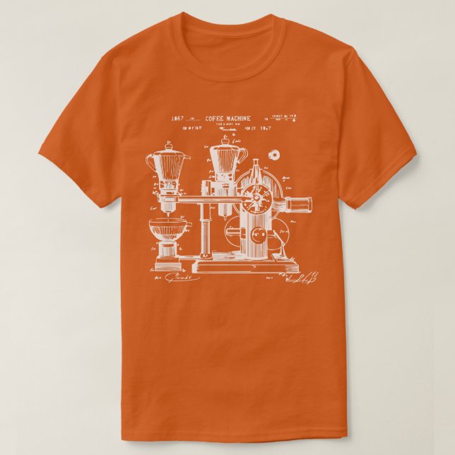 T-shirt conception de machine à café rétro (Design devant)