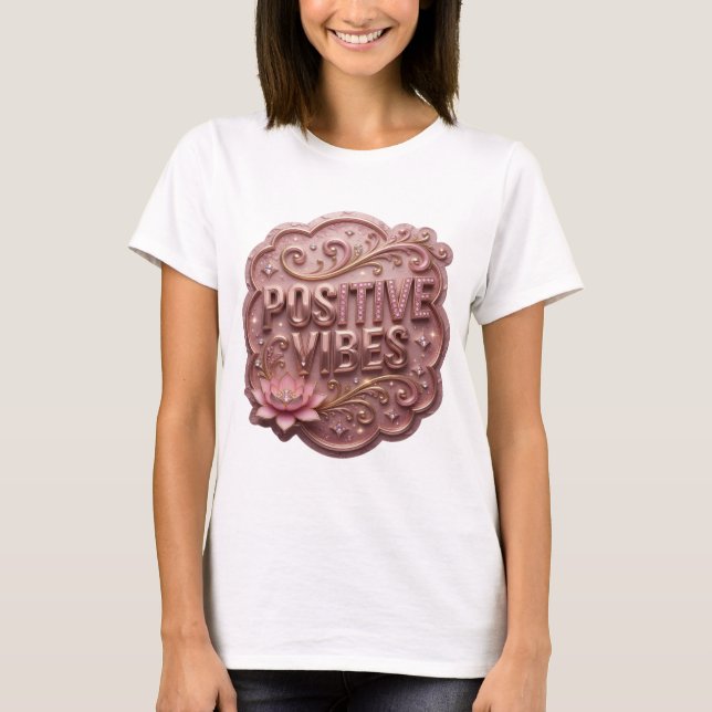 T-shirt Conception de maillot Bold Gold VIBES POSITIVES (Devant)