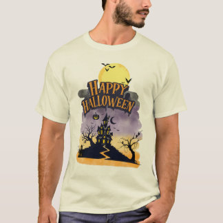T-shirt Conception de maison hantée au coucher du soleil v