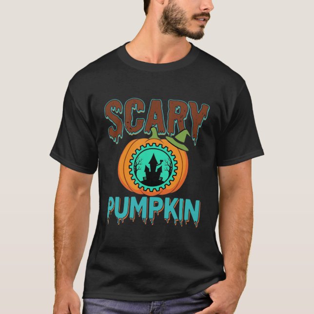T-shirt Conception de maison hantée Halloween citrouille e (Devant)