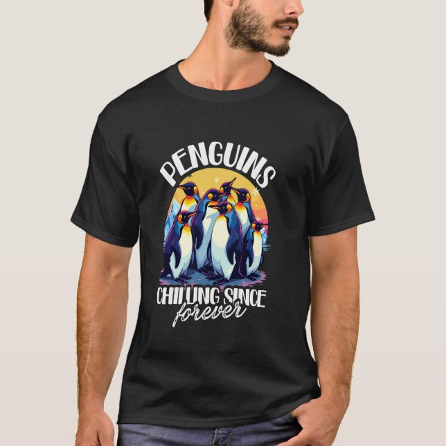 T-shirt Conception de manchot drôle pour les amateurs de m (Devant)