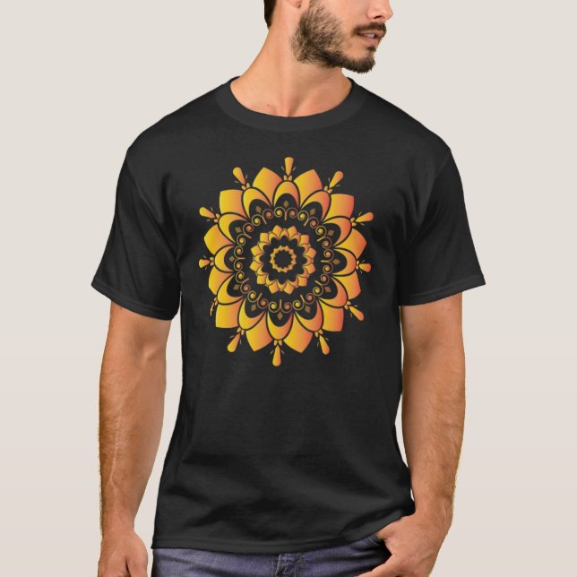T-shirt Conception de mandala unique doré-95748 (Devant)