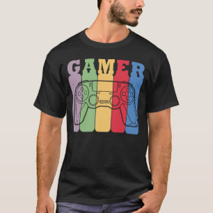 T-shirt Conception de manette de jeu rétro pour joueur