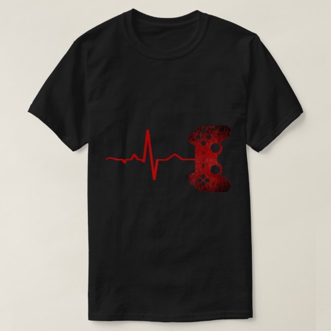 T-shirt Conception de manette de rythme cardiaque de joueu (Design devant)