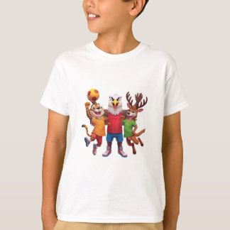 T-shirt Conception de mascotte de dessin animé d'équipe de