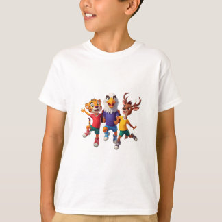 T-shirt Conception de mascotte de dessin animé d'équipe de