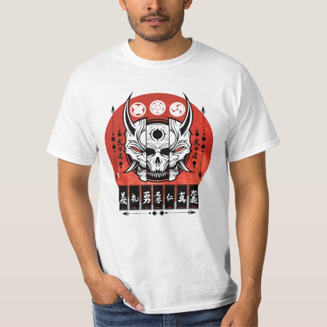 T-shirt Conception de Masque Oni Japonais (Devant)