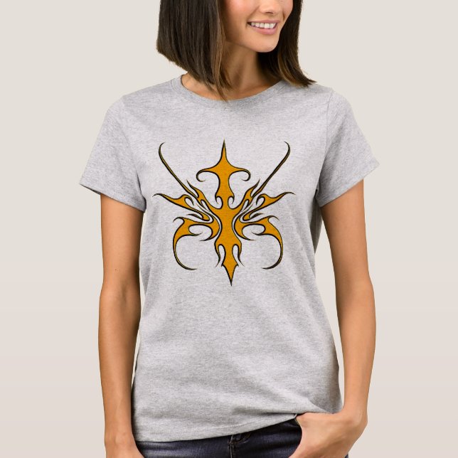 T-shirt Conception de Masque Tribal - Orange (Devant)