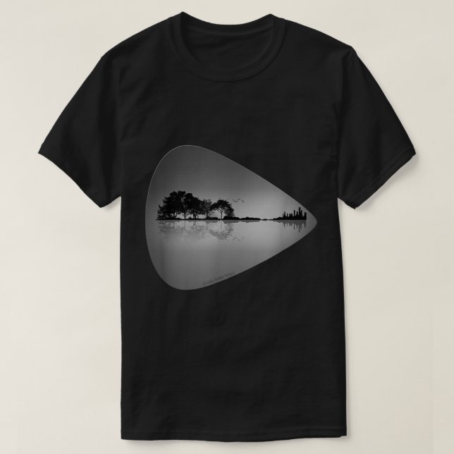 T-shirt Conception de médiator de guitare Nature rencontre (Design devant)