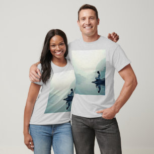 T-shirt Conception de méditation au bord de l'eau pacifiqu