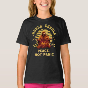 T-shirt Conception de méditation Bigfoot Paix et non paniq