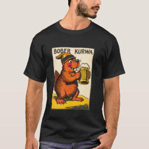 T-shirt Conception de mème de bière de castor polonais Amo