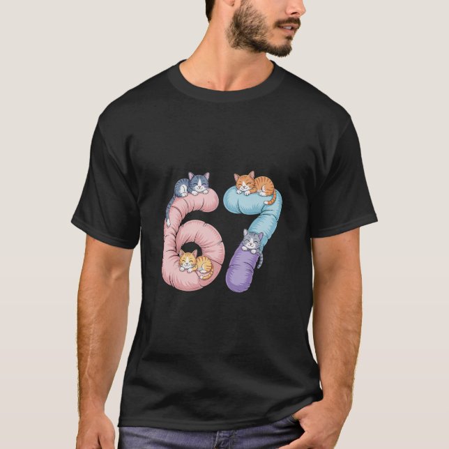 T-shirt Conception de mème de chat mignon 67  (Devant)