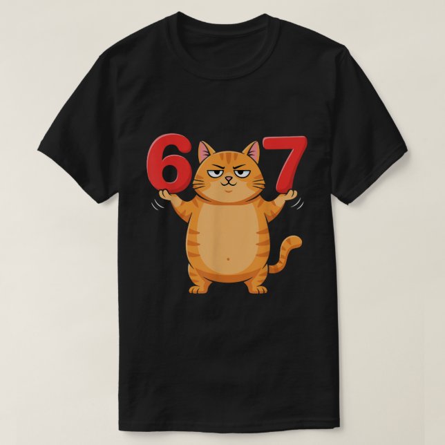 T-shirt Conception de mème de chat mignon 67 (Design devant)