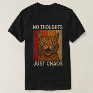 T-shirt Conception de mème de chat orange Chaos sans pensé